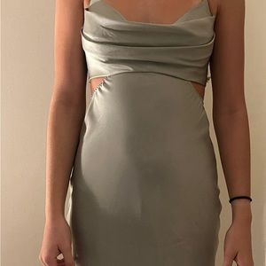 Green Satin Princess Polly Dress Size 4